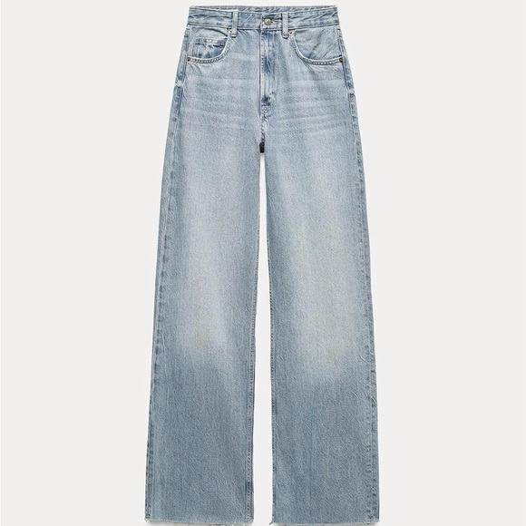 Zara High Rise Wide Leg Jeans - Picture 5 of 9